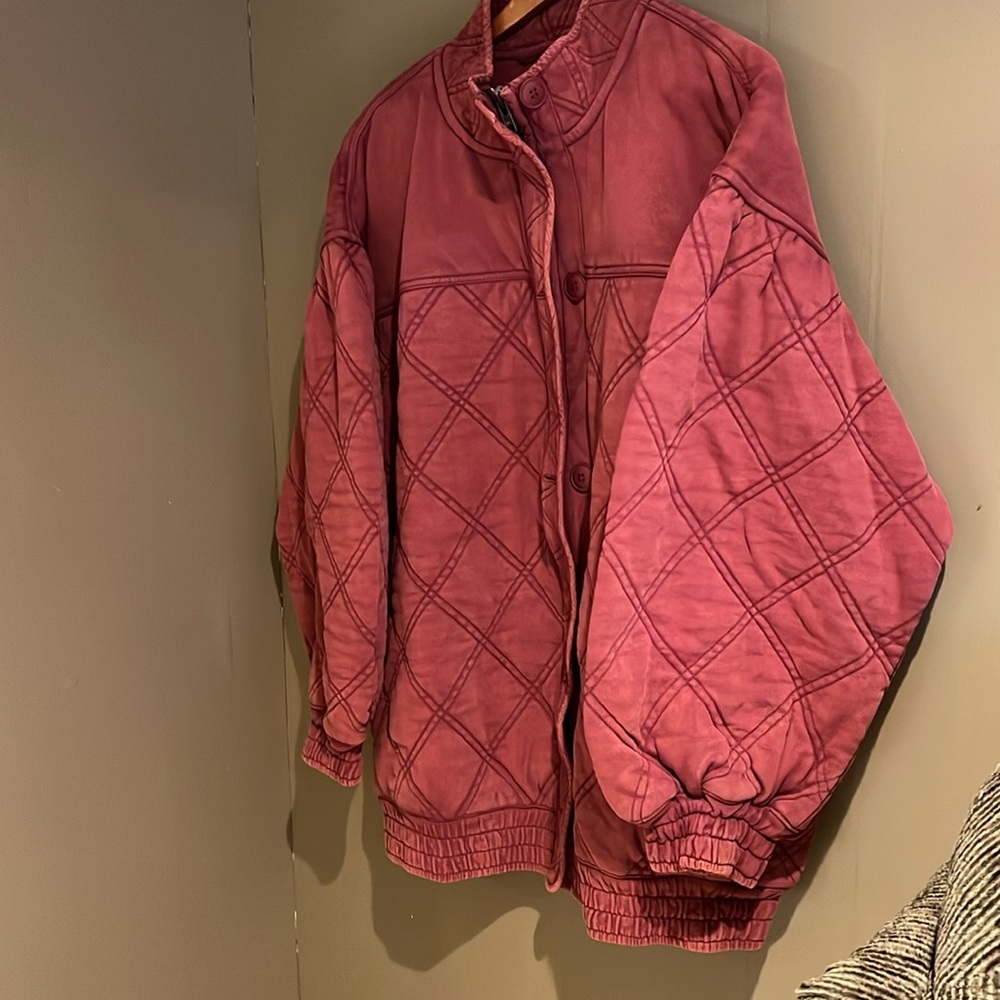 Free People Juno Quilted Jacket in Port color Sz Medium NEW - Picture 2 of 15